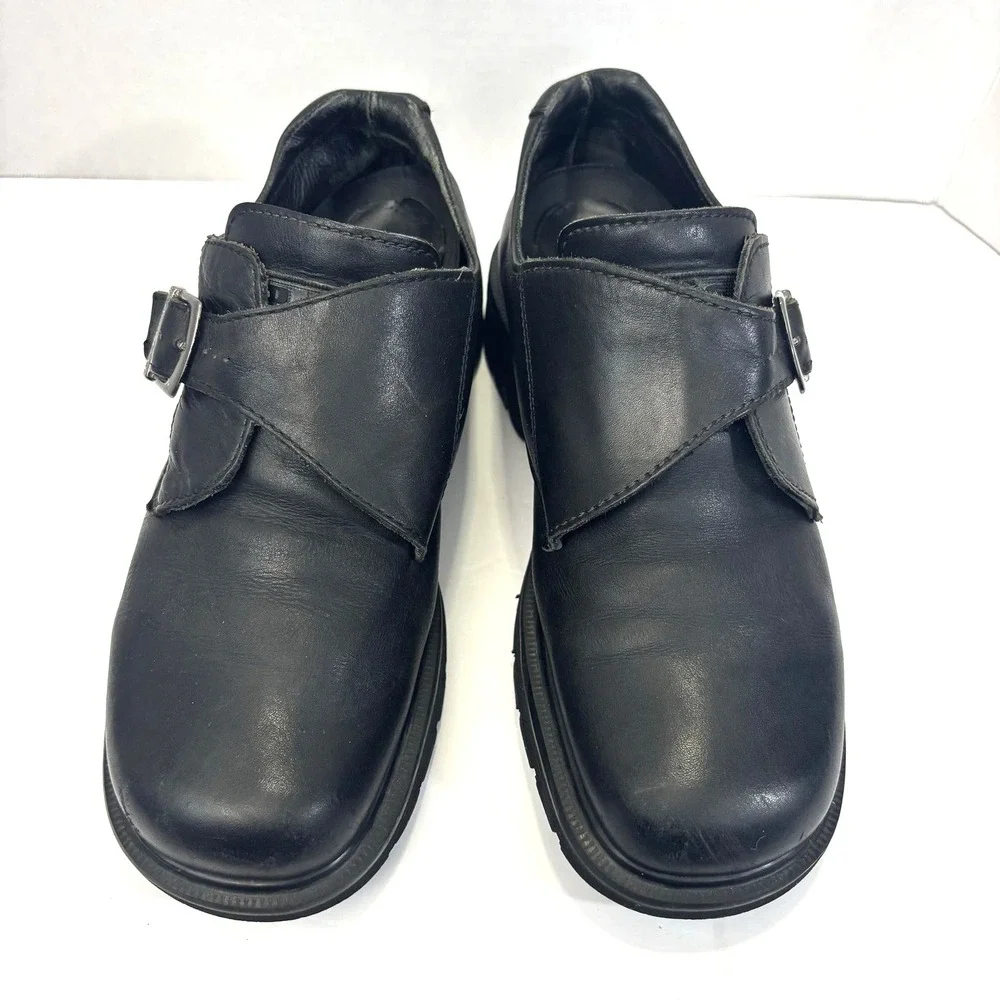 Dr. Martens Vtg Y2K Monk Strap Chunky Loafer Shoes Mens 8 Leather England 9387